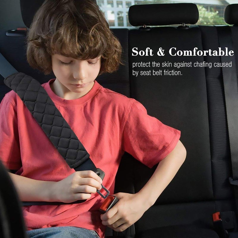 MIKAFEN 4 Pack Universal Car Seat Belt Pads, Adult Seat Belt Shoulder Strap Covers Harness Pad for Car/Bag,Soft Comfort Helps Protect You Neck Shoulder from The Seat Belt Rubbingï¼ˆBlackï¼‰ - Image 5